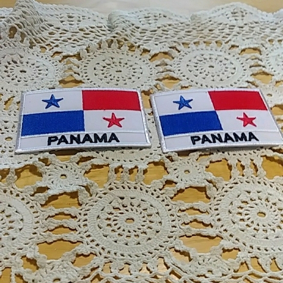 Geographic Iron-On Patches, set of two, new items. 2" X 3" - Picture 1 of 2